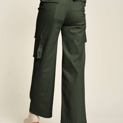 Davi & Dani Flap Pocket Mid Rise Cargo Pants