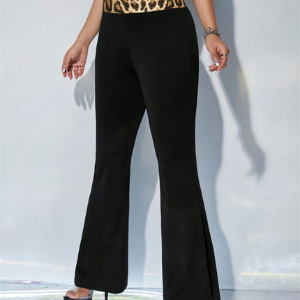 Leopard High Waist Flare Pants