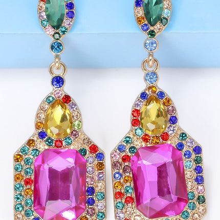 Alloy Rhinestone Dangle Earrings