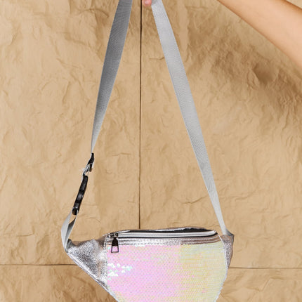 Fame Festival Baby Sequin Front Single Zipper Fanny Pack