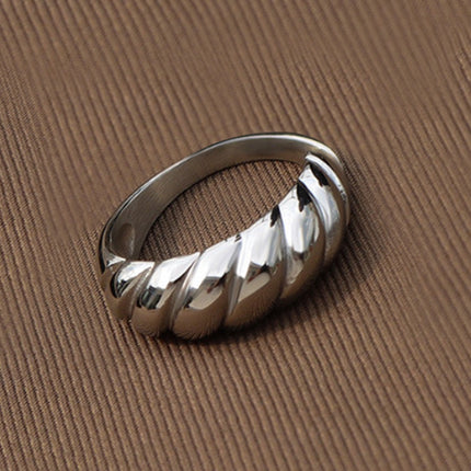 Ribbed Titanium Steel Ring