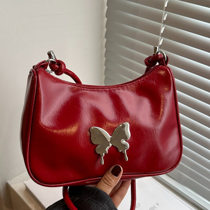 Butterfly PU Leather Knotted Strap Shoulder Bag