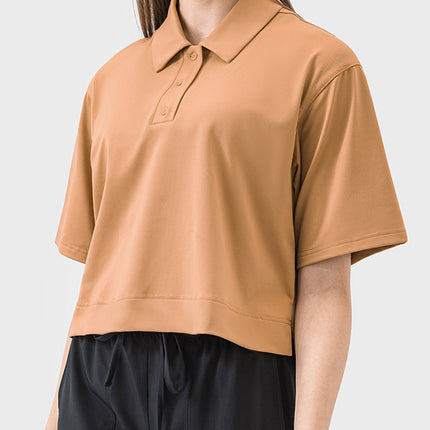 Half Button Short Sleeve Active T-Shirt