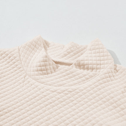 Textured Turtleneck Long Sleeve Sweatshirt