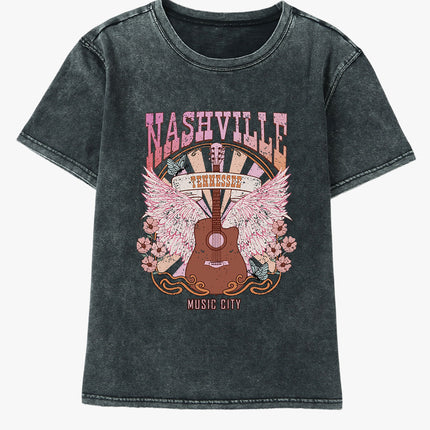 Graphic Round Neck Short Sleeve T-Shirt