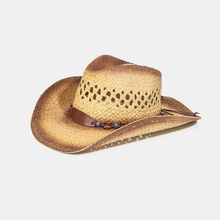 Fame Cutout Wide Brim Straw Hat