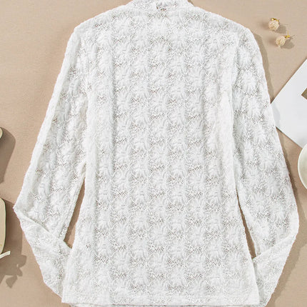 Lace Mock Neck Long Sleeve Top