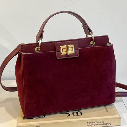 Solid Color Handbag with Removable Strap