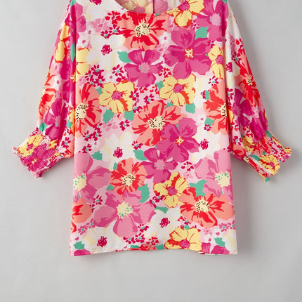 Printed Round Neck Half Sleeve Blouse