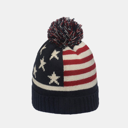 Roll Rim US Flag Knit Hat