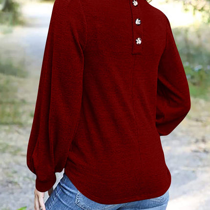Full Size Mock Neck Long Sleeve T-Shirt