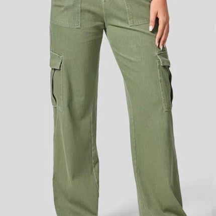 High Waist Straight Leg Cargo Jeans