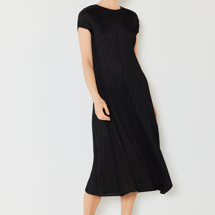 Marina West Swim Pleated Cap Sleeve A-Line Dress