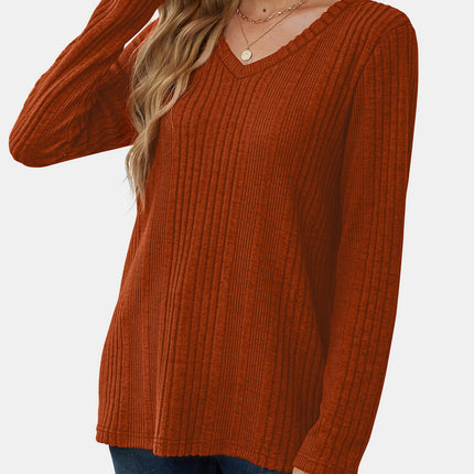 V-Neck Long Sleeve T-Shirt