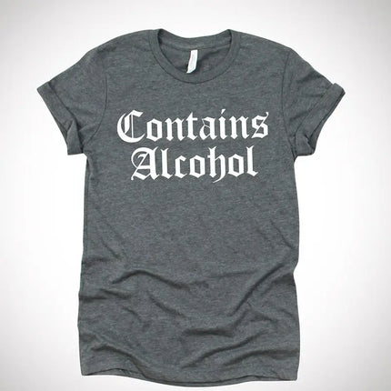 Contiene Alcohol camiseta gótica mujer casual manga corta oscuro nervioso Grunge 90s moda camisetas Vintage negro Top camisetas Dropshipping
