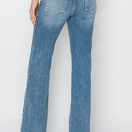 RISEN High Rise Ankle Straight Jeans