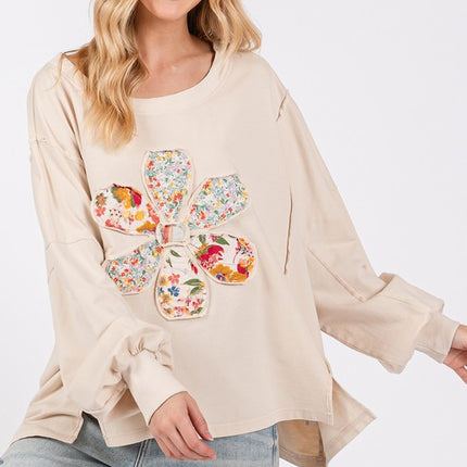 SAGE + FIG Flower Patch Dropped Shoulder Oversize Top