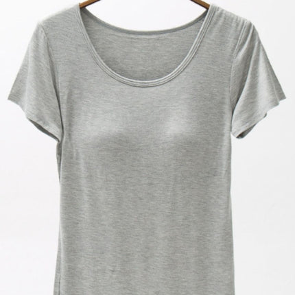 Round Neck Modal T-Shirt with Bra