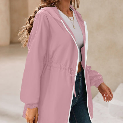 Outdoor Waterproof Long Sleeve Hooded Windbreaker