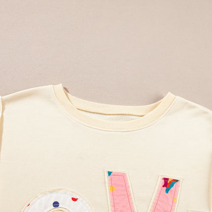 LOVE Patch Round Neck Sweater