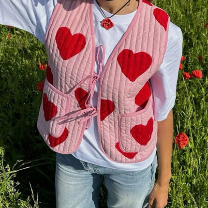 Tied Heart Vest with Pockets