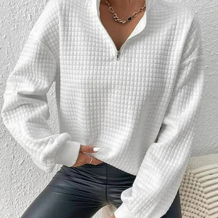 Collared Neck Long Sleeve Sweatshirt