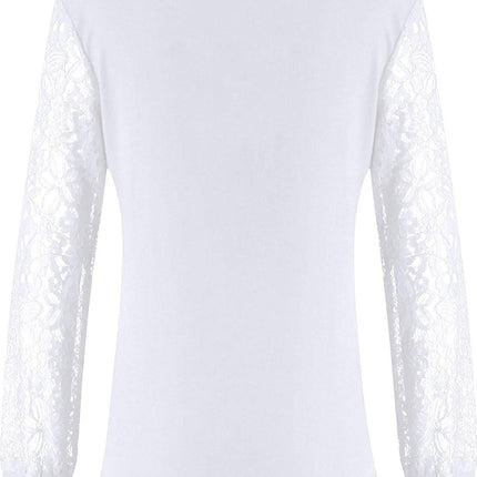 Full Size Lace Detail V-Neck Long Sleeve Blouse