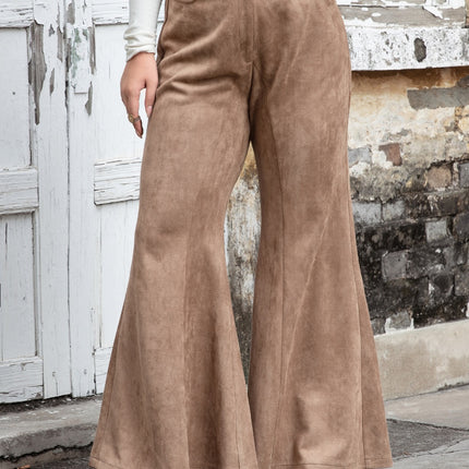 Plus Size Pocketed Flare Pants