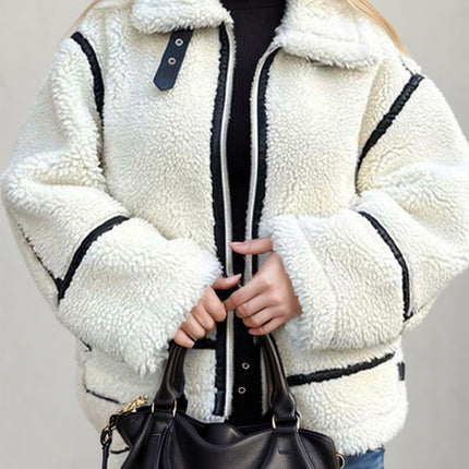 Zip Up Long Sleeve Sherpa Jacket