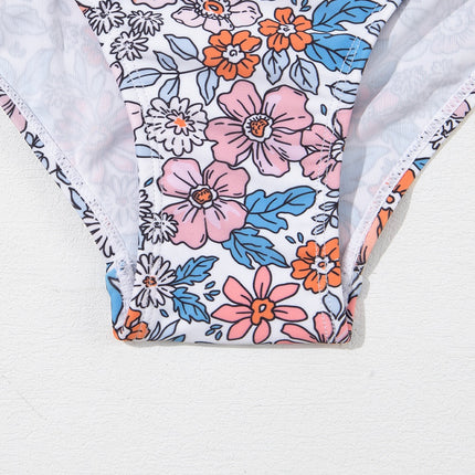 Drawstring Printed Wide Strap Swim Dress