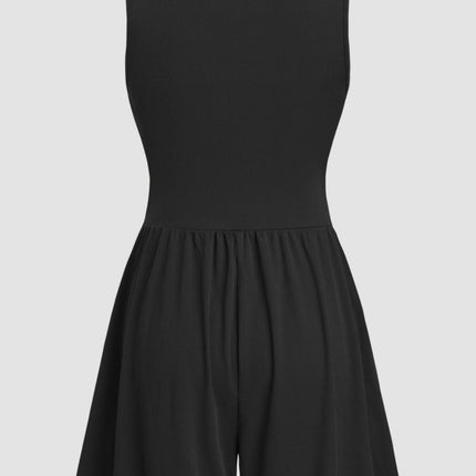 Ruched Plunge Sleeveless Romper