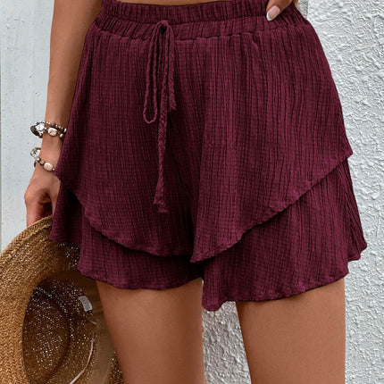 Tied Layered High Waist Shorts