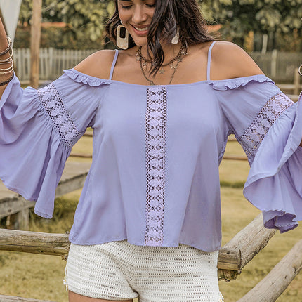 Square Neck Flare Sleeve Blouse