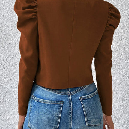 Zip Up Puff Sleeve Jacket