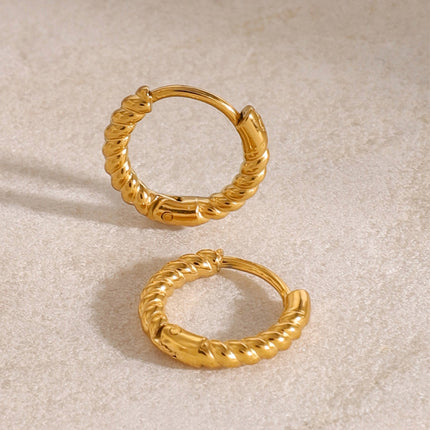 18K Gold-Plated Stainless Steel Huggie Earrings