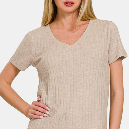 Zenana Ribbed Short Sleeve T-Shirt