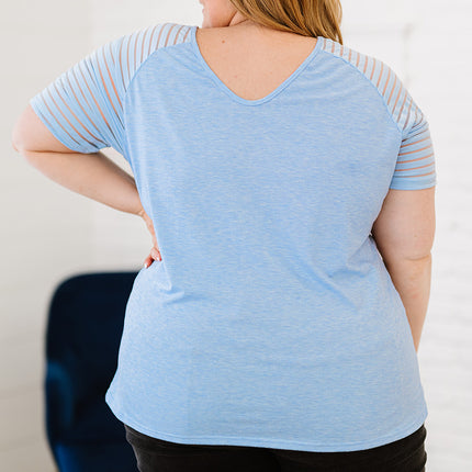 Plus Size V-Neck Raglan Sleeve Tee