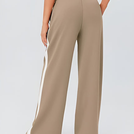 Side Striped Wide Leg Pants