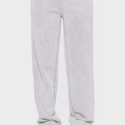 Mono B Elastic Waist Fleece Pants with Pockets