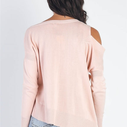 UNIQ Cold Shoulder Long Sleeve Knit Top