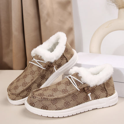 Printed Round Toe Flat Slip-Ons
