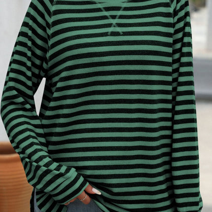 Striped Round Neck Long Sleeve T-Shirt