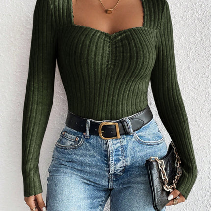 Ribbed Long Sleeve T-Shirt