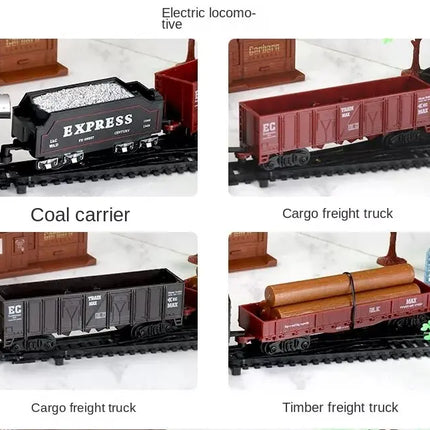 Simulation Electric Train Model with Track Railway Toys Battery Operated Classical High-speed Rail train toys for children