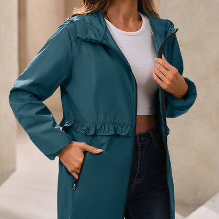 Outdoor Waterproof Long Sleeve Hooded Windbreaker