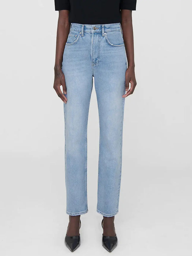 90s Classic Straight Leg Jeans Women Autumn Winter 2023 High Wasit Cotton Female Vintage Denim Pant Casual Trousers Streetwear