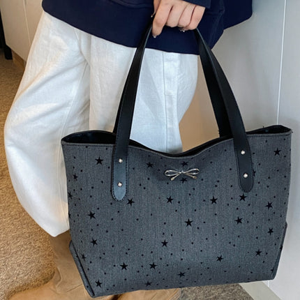 Polyester Bow Polka Dot Tote Bag