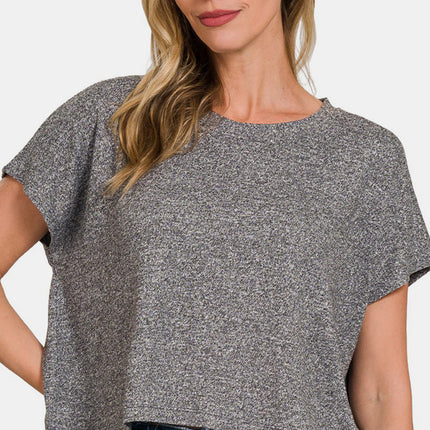 Zenana Short Sleeve Round Neck Cropped T-Shirt