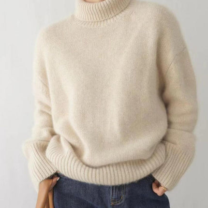 Turtleneck Dropped Shoulder Long Sleeve Sweater