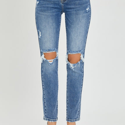 Risen Full Size High Rise Knee Distressed Skinny Jeans